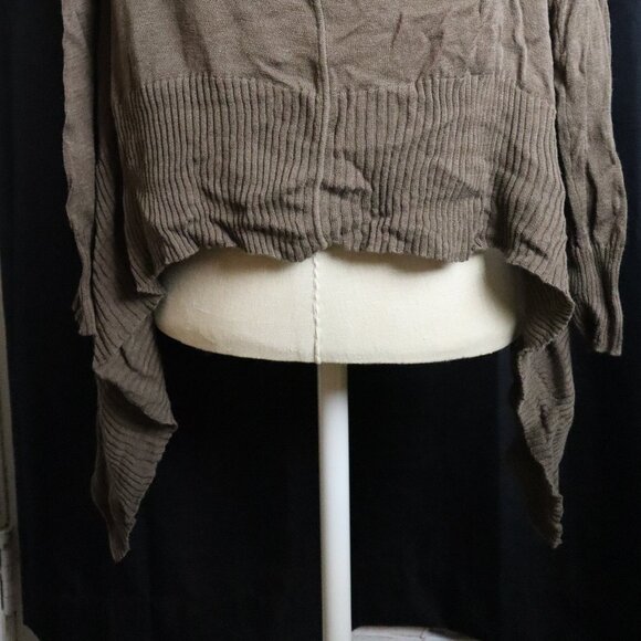 BCBG MAX AZRIA Womens XS Cardigan Brown Green Thin Open Front Sweater - Picture 6 of 7